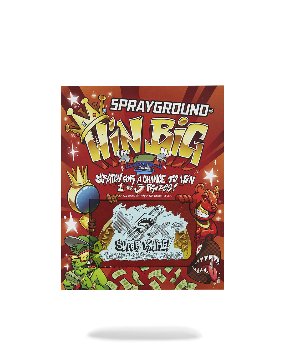 SCRATCH OFF PLAYING CARD - WIN A BACKPACK, MONEYBEAR OR LUGGAGE!