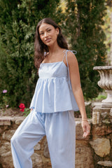 Zephyra Baby Doll Top - Blue Gingham